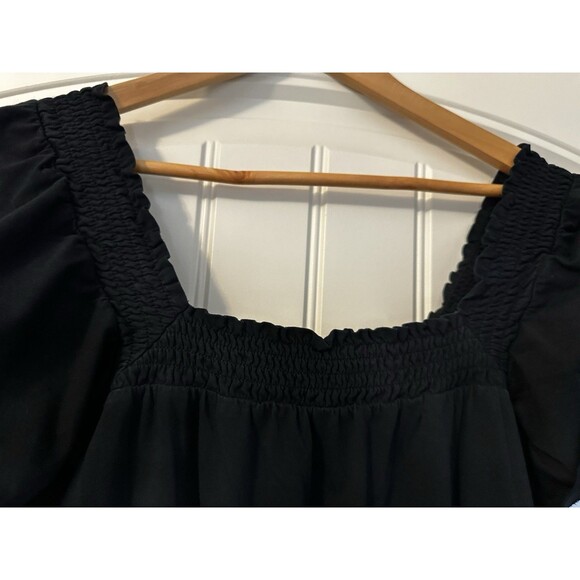 J. Crew Factory Smocked Black Short Sleeve Romper S - Picture 4 of 14
